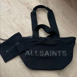 All Saints Black Minimalist Tote Bag